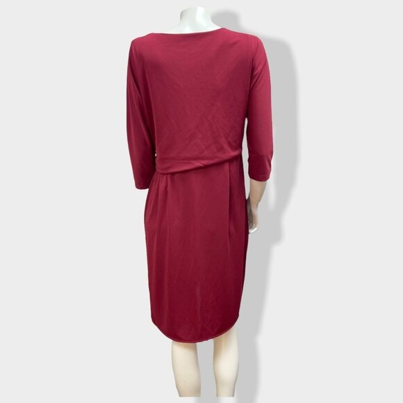 H by Halston Red Side Knot Above Knee Dress - Picture 3 of 6